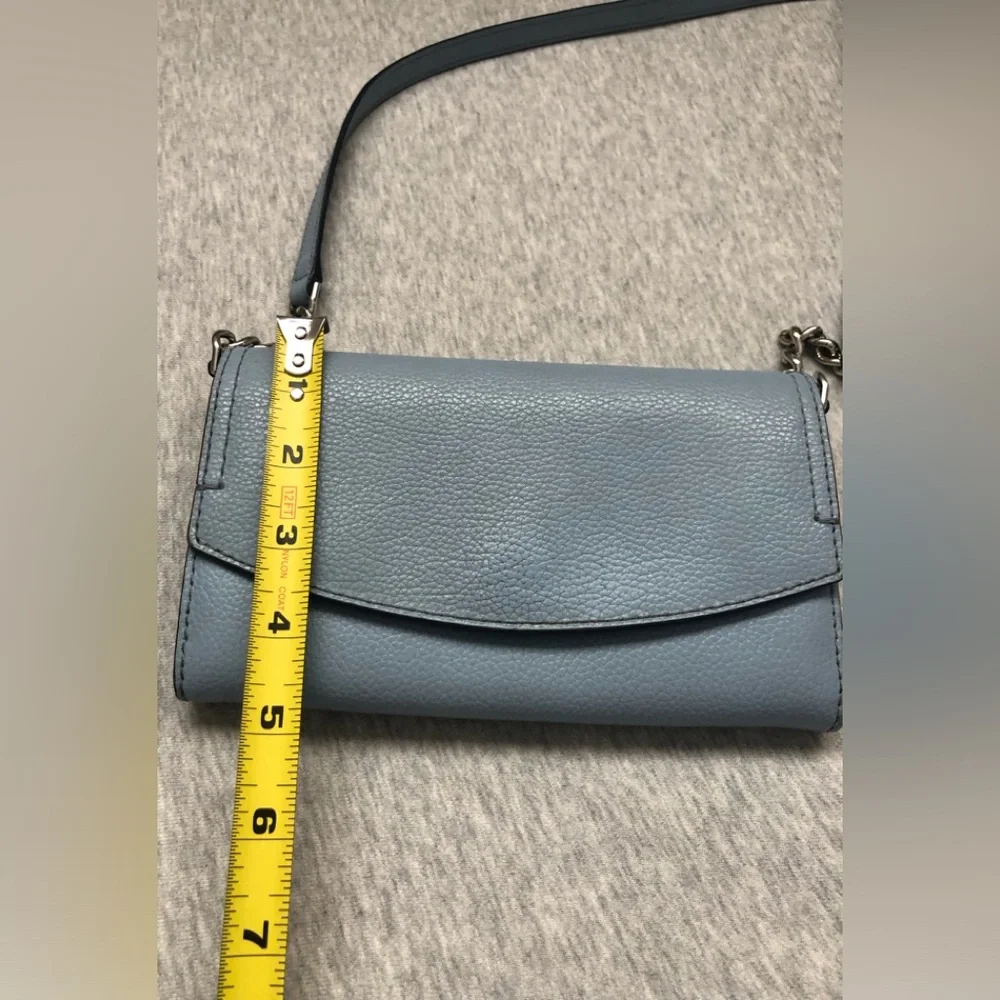 Kate Spade Leather Crossbody Blue Detachable Strap Purse Handbag Clutch